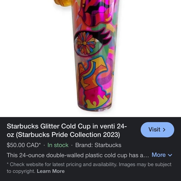 2023 Starbucks X Tim Singleton Colab Retro Glitter Cold cup in Venti 24oz. - Picture 13 of 13